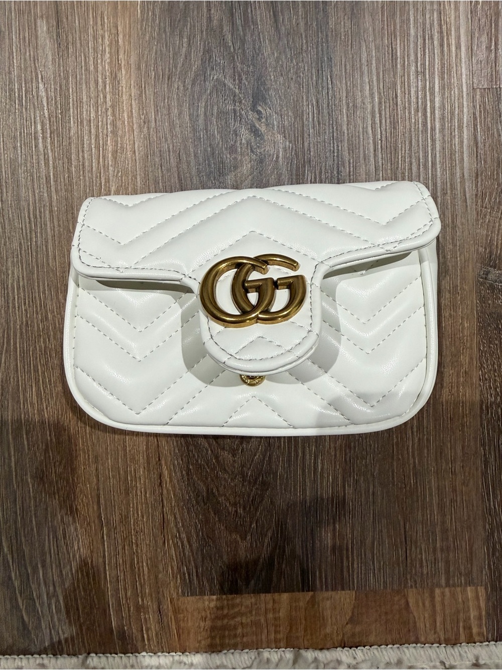 White Quilted Chain Wallet